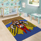 Swaziland Eswatini Area Rug Coat of Arms Lion Elephant Shield Leopard Print Design