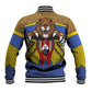 Swaziland Eswatini Baseball Jacket Coat of Arms Lion Elephant Shield Leopard Print Design