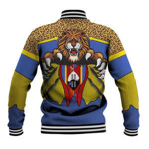 Swaziland Eswatini Baseball Jacket Coat of Arms Lion Elephant Shield Leopard Print Design