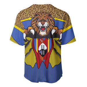 Swaziland Eswatini Baseball Jersey Coat of Arms Lion Elephant Shield Leopard Print Design