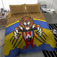Swaziland Eswatini Bedding Set Coat of Arms Lion Elephant Shield Leopard Print Design