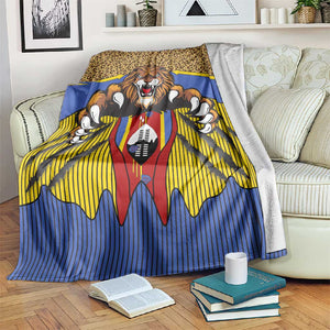 Swaziland Eswatini Blanket Coat of Arms Lion Elephant Shield Leopard Print Design