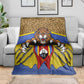 Swaziland Eswatini Blanket Coat of Arms Lion Elephant Shield Leopard Print Design