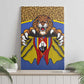 Swaziland Eswatini Canvas Wall Art Coat of Arms Lion Elephant Shield Leopard Print Design