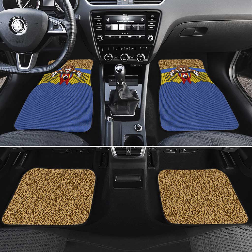 Swaziland Eswatini Car Mats Coat of Arms Lion Elephant Shield Leopard Print Design