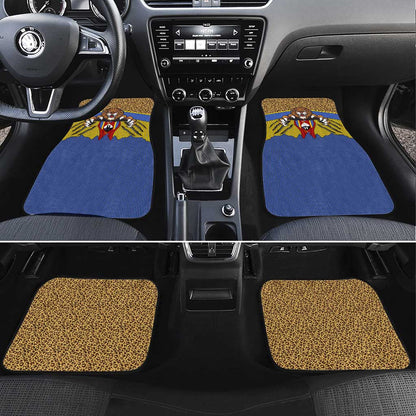 Swaziland Eswatini Car Mats Coat of Arms Lion Elephant Shield Leopard Print Design