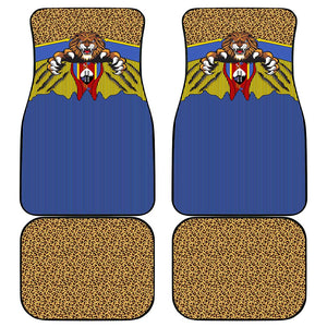 Swaziland Eswatini Car Mats Coat of Arms Lion Elephant Shield Leopard Print Design