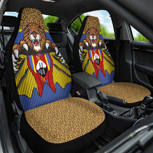 Swaziland Eswatini Car Seat Cover Coat of Arms Lion Elephant Shield Leopard Print Design