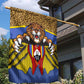 Swaziland Eswatini Garden Flag Coat of Arms Lion Elephant Shield Leopard Print Design