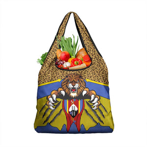 Swaziland Eswatini Grocery Bag Coat of Arms Lion Elephant Shield Leopard Print Design