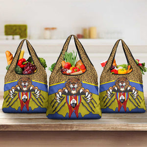 Swaziland Eswatini Grocery Bag Coat of Arms Lion Elephant Shield Leopard Print Design