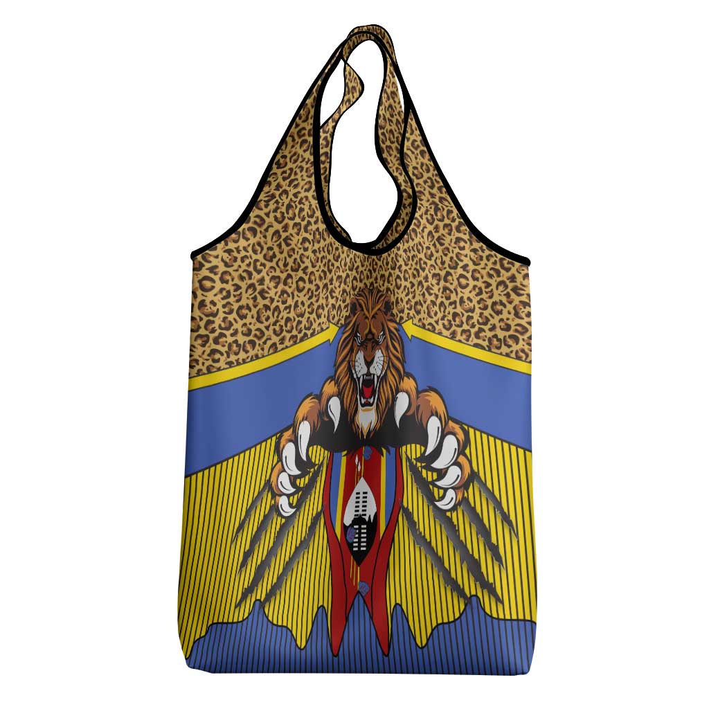 Swaziland Eswatini Grocery Bag Coat of Arms Lion Elephant Shield Leopard Print Design