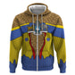 Swaziland Eswatini Hoodie Coat of Arms Lion Elephant Shield Leopard Print Design