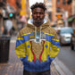 Swaziland Eswatini Hoodie Coat of Arms Lion Elephant Shield Leopard Print Design
