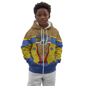 Swaziland Eswatini Kid Hoodie Coat of Arms Lion Elephant Shield Leopard Print Design