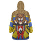Swaziland Eswatini Kid Wearable Blanket Hoodie Coat of Arms Lion Elephant Shield Leopard Print Design
