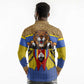 Swaziland Eswatini Long Sleeve Polo Shirt Coat of Arms Lion Elephant Shield Leopard Print Design