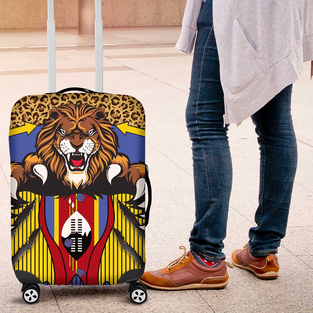 Swaziland Eswatini Luggage Cover Coat of Arms Lion Elephant Shield Leopard Print Design