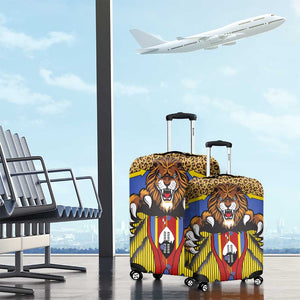 Swaziland Eswatini Luggage Cover Coat of Arms Lion Elephant Shield Leopard Print Design