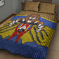 Swaziland Eswatini Quilt Bed Set Coat of Arms Lion Elephant Shield Leopard Print Design