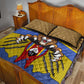 Swaziland Eswatini Quilt Bed Set Coat of Arms Lion Elephant Shield Leopard Print Design