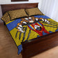 Swaziland Eswatini Quilt Bed Set Coat of Arms Lion Elephant Shield Leopard Print Design