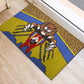 Swaziland Eswatini Rubber Doormat Coat of Arms Lion Elephant Shield Leopard Print Design