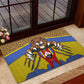 Swaziland Eswatini Rubber Doormat Coat of Arms Lion Elephant Shield Leopard Print Design
