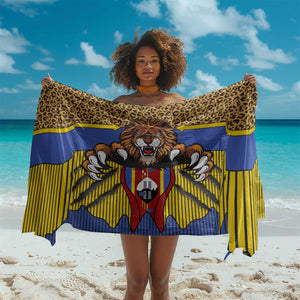 Swaziland Eswatini Sarong Coat of Arms Lion Elephant Shield Leopard Print Design