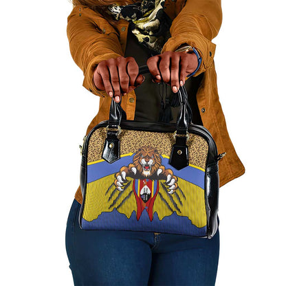 Swaziland Eswatini Shoulder Handbag Coat of Arms Lion Elephant Shield Leopard Print Design