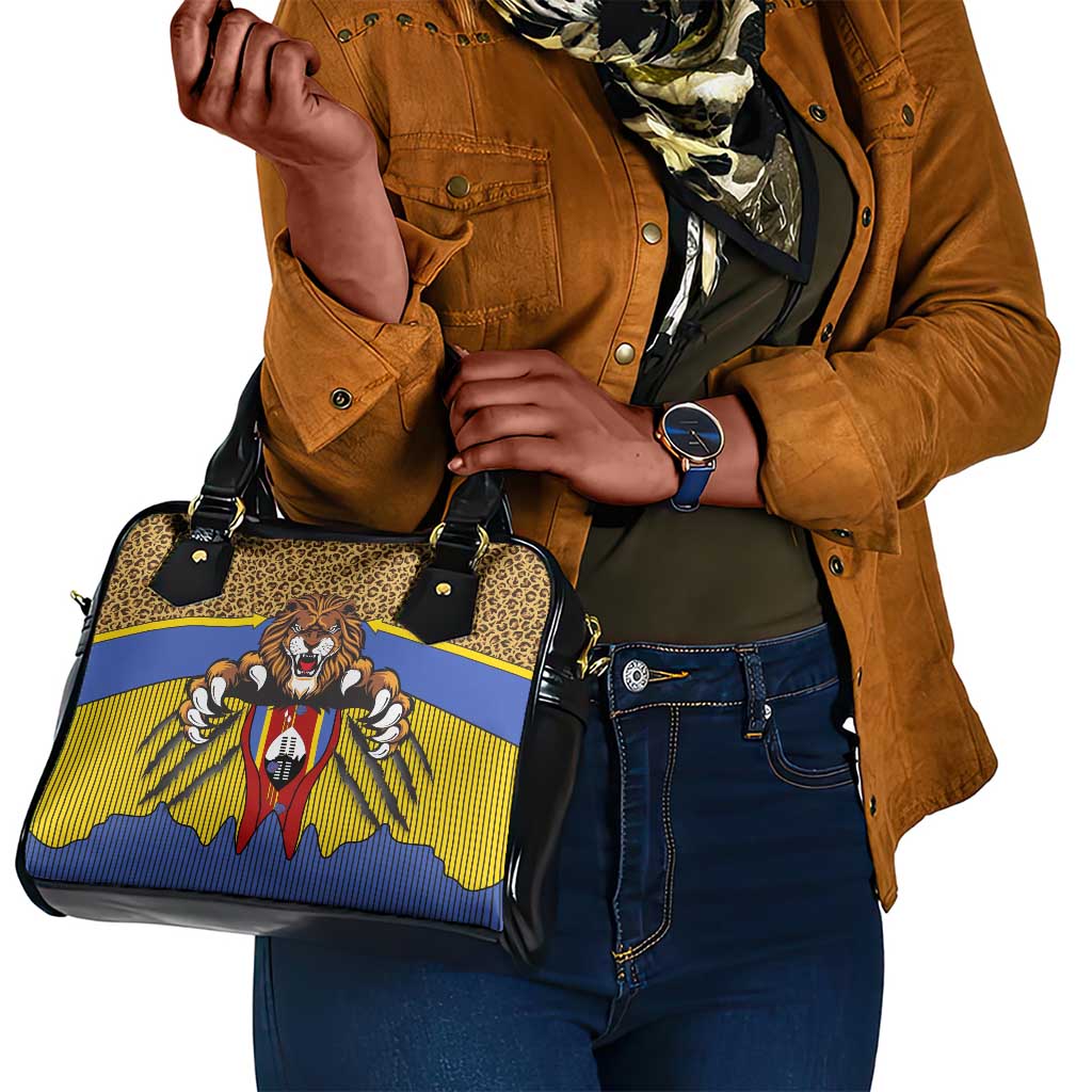 Swaziland Eswatini Shoulder Handbag Coat of Arms Lion Elephant Shield Leopard Print Design