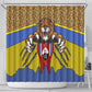 Swaziland Eswatini Shower Curtain Coat of Arms Lion Elephant Shield Leopard Print Design