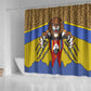 Swaziland Eswatini Shower Curtain Coat of Arms Lion Elephant Shield Leopard Print Design
