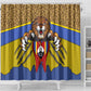 Swaziland Eswatini Shower Curtain Coat of Arms Lion Elephant Shield Leopard Print Design
