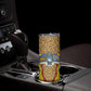 Swaziland Eswatini Skinny Tumbler Coat of Arms Lion Elephant Shield Leopard Print Design