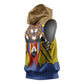 Swaziland Eswatini Sleeveless Hoodie Coat of Arms Lion Elephant Shield Leopard Print Design - African Pride