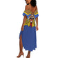 Swaziland Eswatini Summer Maxi Dress Coat of Arms Lion Elephant Shield Leopard Print Design