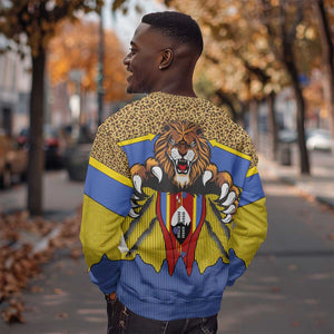 Swaziland Eswatini Sweatshirt Coat of Arms Lion Elephant Shield Leopard Print Design