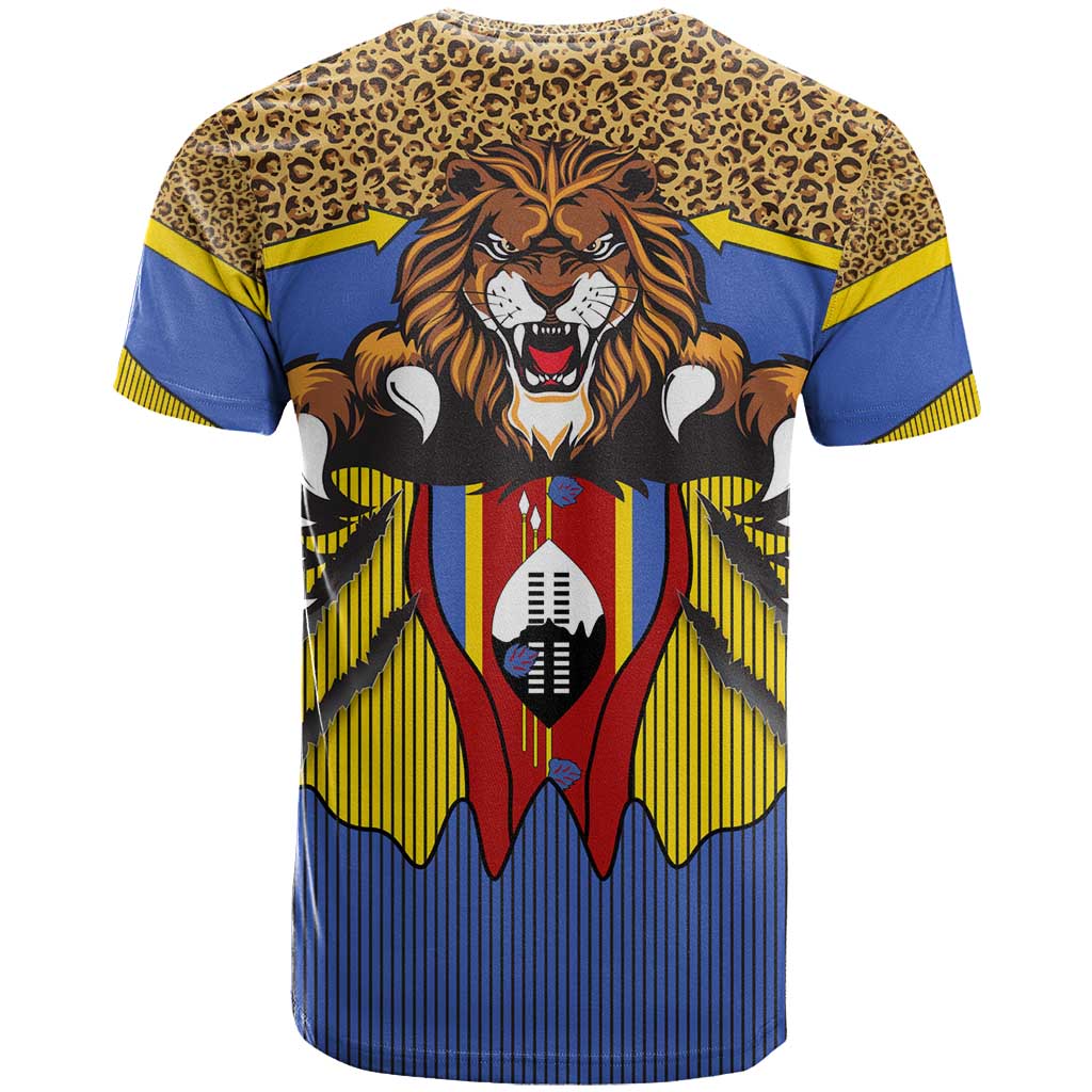 Swaziland Eswatini T shirt Coat of Arms Lion Elephant Shield Leopard Print Design