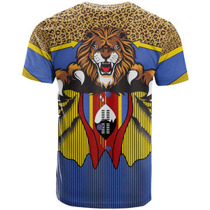 Swaziland Eswatini T shirt Coat of Arms Lion Elephant Shield Leopard Print Design
