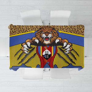 Swaziland Eswatini Tablecloth Coat of Arms Lion Elephant Shield Leopard Print Design