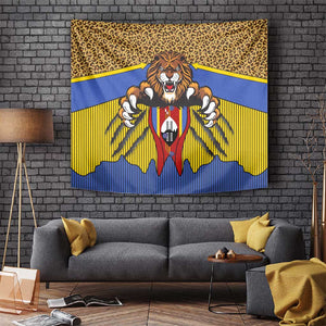 Swaziland Eswatini Tapestry Coat of Arms Lion Elephant Shield Leopard Print Design