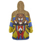 Swaziland Eswatini Wearable Blanket Hoodie Coat of Arms Lion Elephant Shield Leopard Print Design