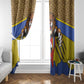 Swaziland Eswatini Window Curtain Coat of Arms Lion Elephant Shield Leopard Print Design