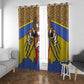 Swaziland Eswatini Window Curtain Coat of Arms Lion Elephant Shield Leopard Print Design