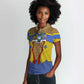 Swaziland Eswatini Women Polo Shirt Coat of Arms Lion Elephant Shield Leopard Print Design