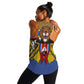 Swaziland Eswatini Women Racerback Tank Coat of Arms Lion Elephant Shield Leopard Print Design