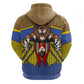 Swaziland Eswatini Zip Hoodie Coat of Arms Lion Elephant Shield Leopard Print Design