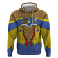 Swaziland Eswatini Zip Hoodie Coat of Arms Lion Elephant Shield Leopard Print Design