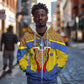 Swaziland Eswatini Zip Hoodie Coat of Arms Lion Elephant Shield Leopard Print Design